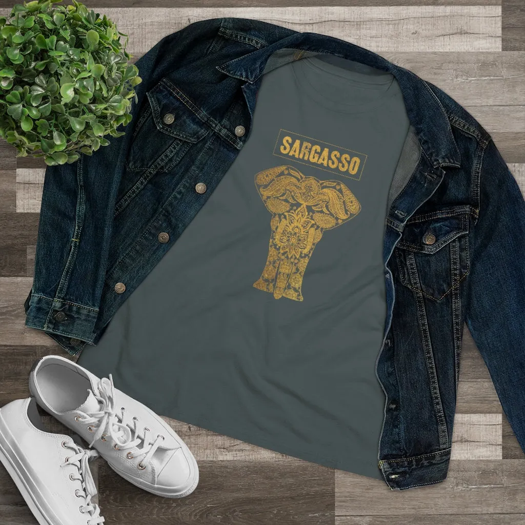 Gold Holistic Elephant, Women's Premium Tee