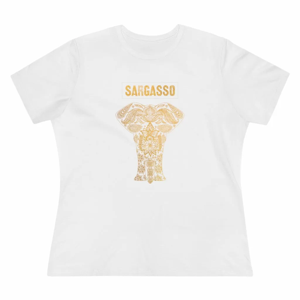 Gold Holistic Elephant, Women's Premium Tee