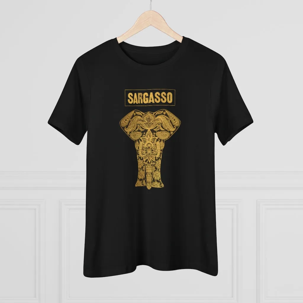 Gold Holistic Elephant, Women's Premium Tee