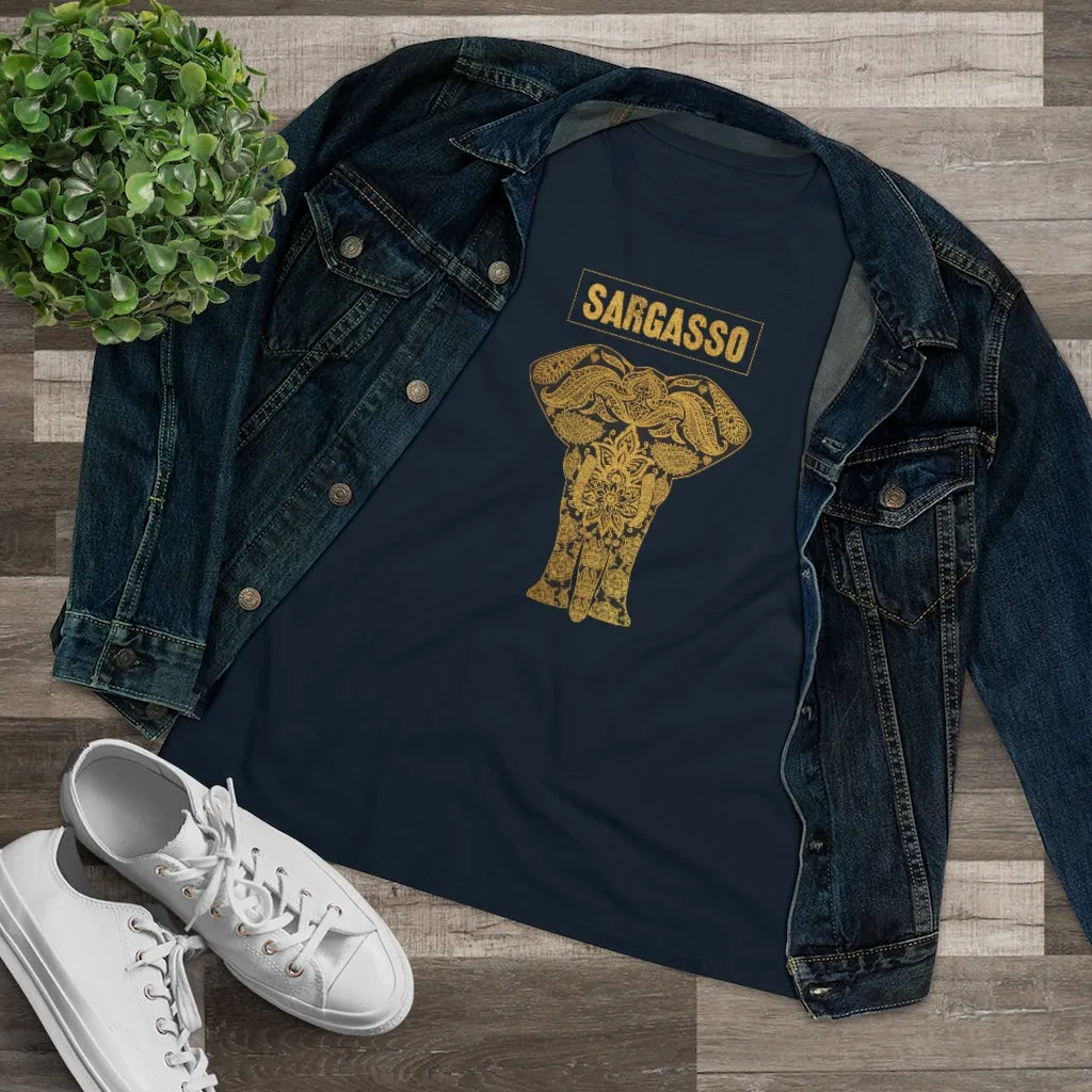 Gold Holistic Elephant, Women's Premium Tee