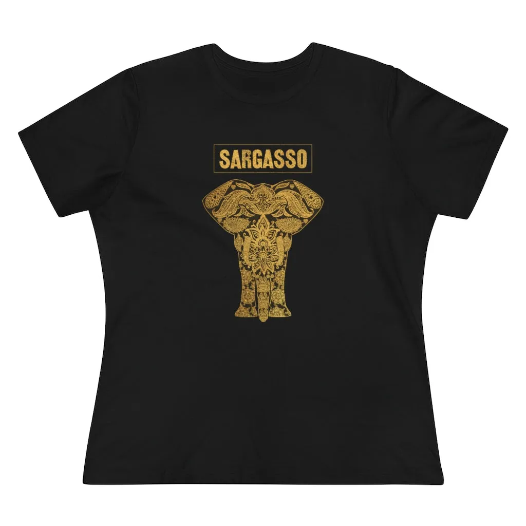 Gold Holistic Elephant, Women's Premium Tee