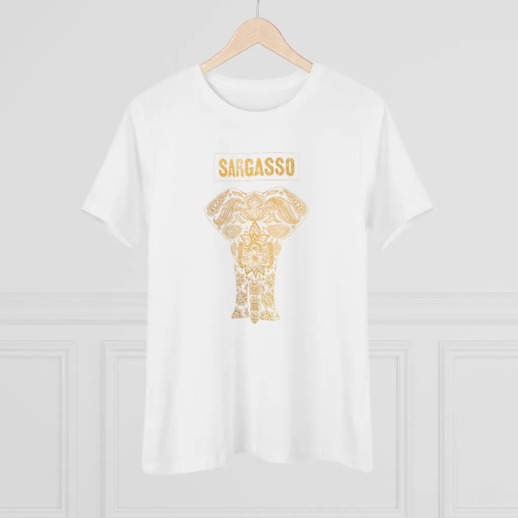 Gold Holistic Elephant, Women's Premium Tee