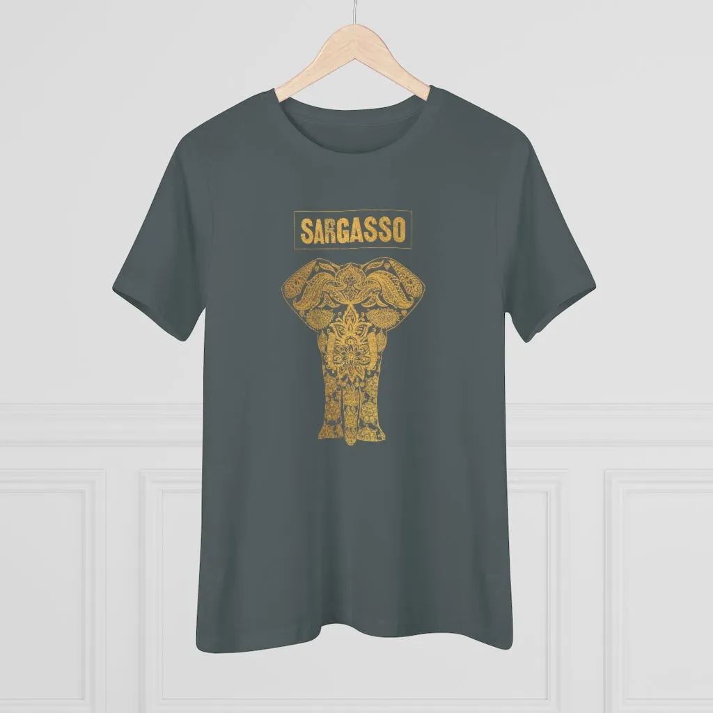 Gold Holistic Elephant, Women's Premium Tee