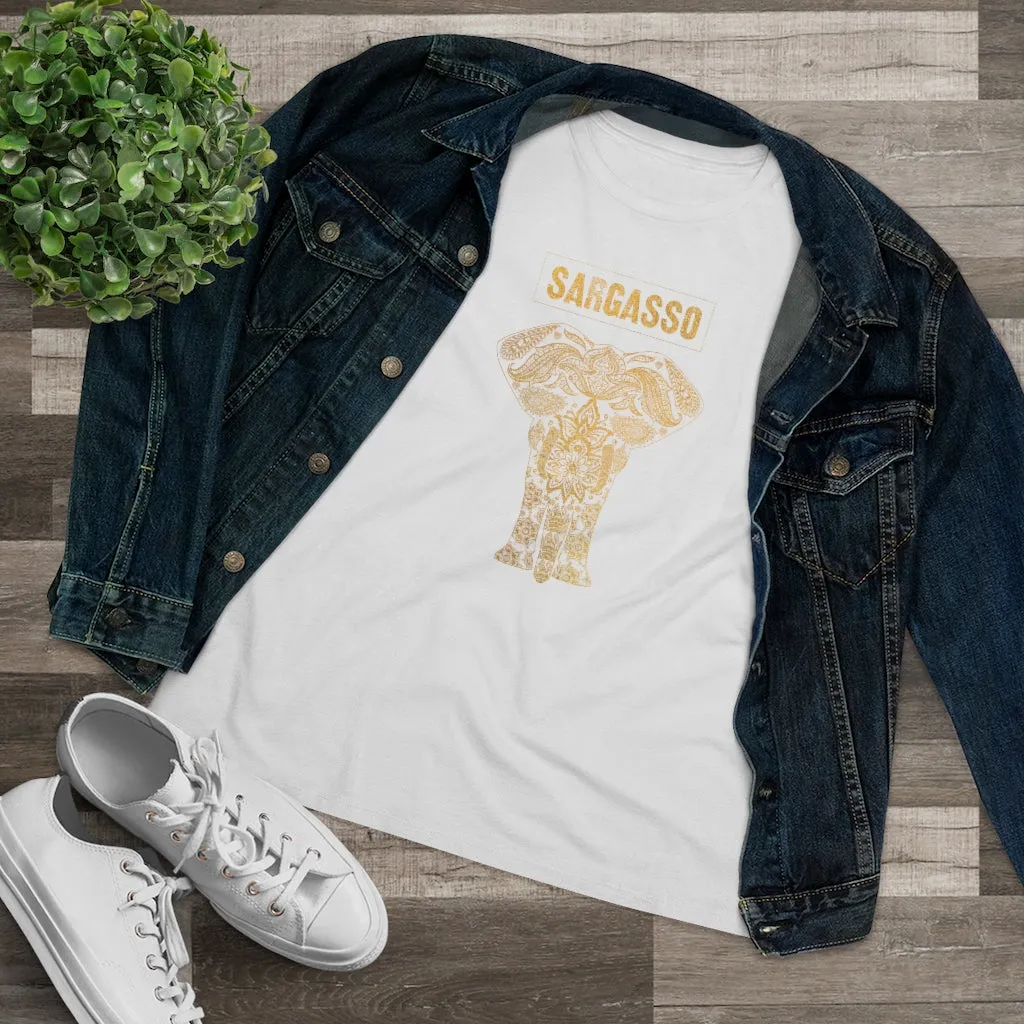 Gold Holistic Elephant, Women's Premium Tee