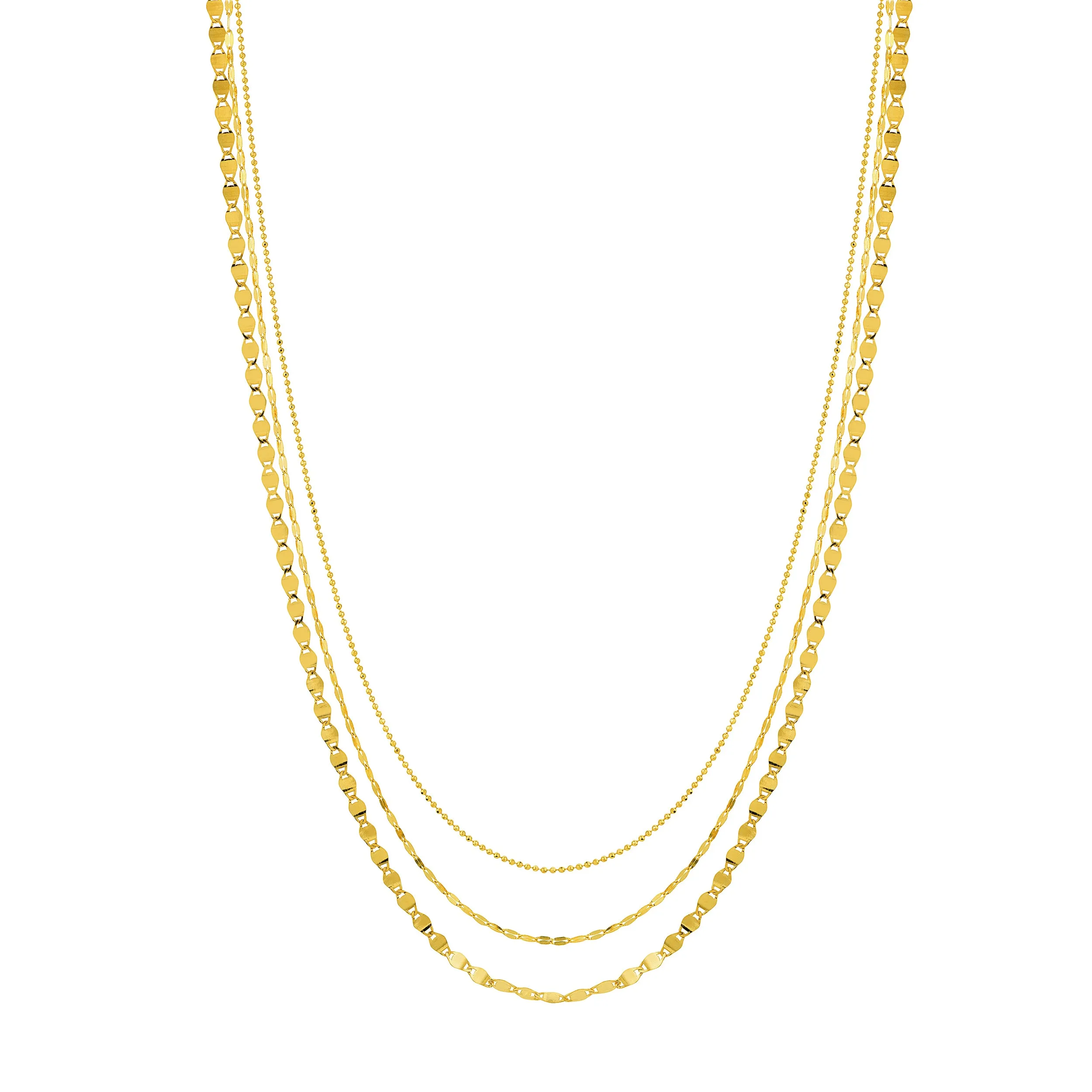 Gold Triple Strand Necklace