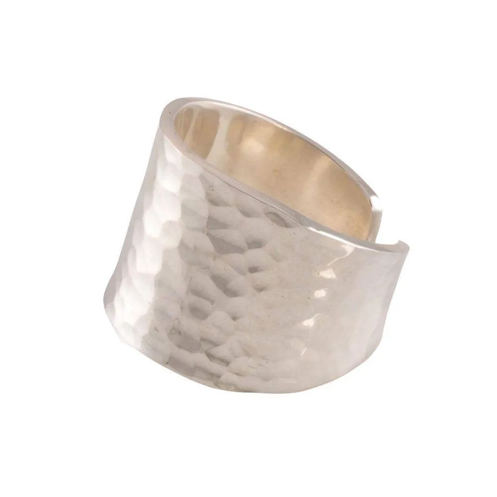 Handmade Hammered Sterling Silver Cuff Ring