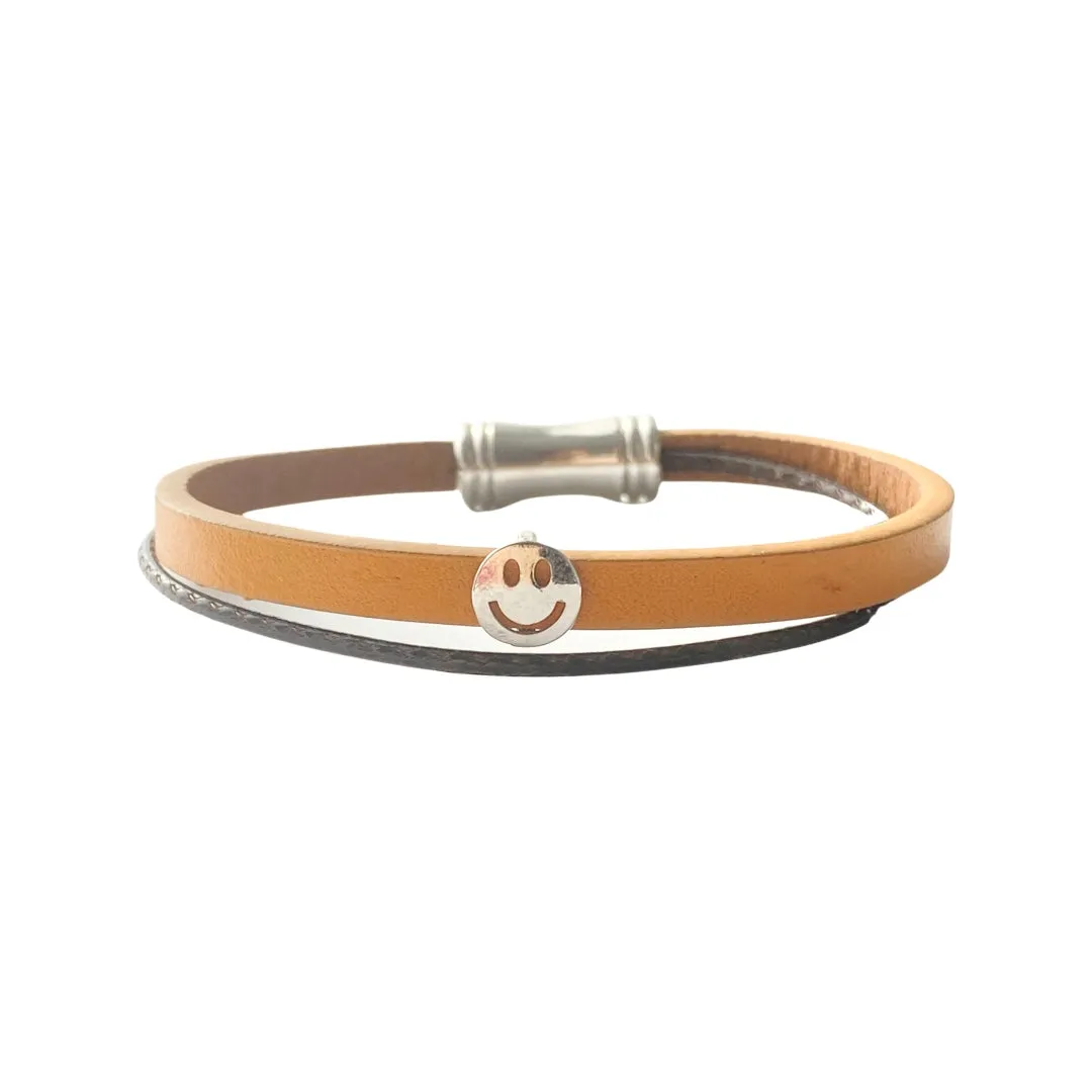 Happy Smile Magnetic Leather Bracelet