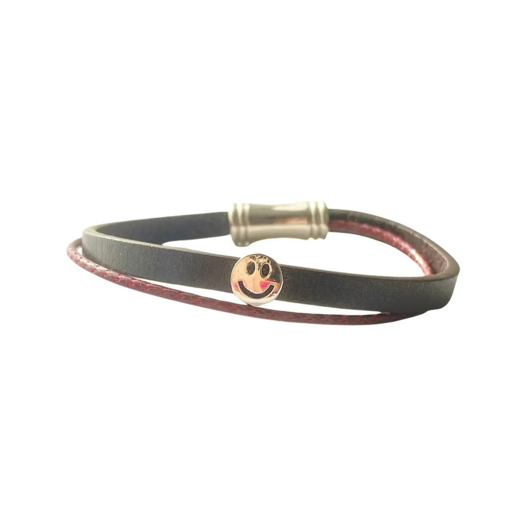 Happy Smile Magnetic Leather Bracelet