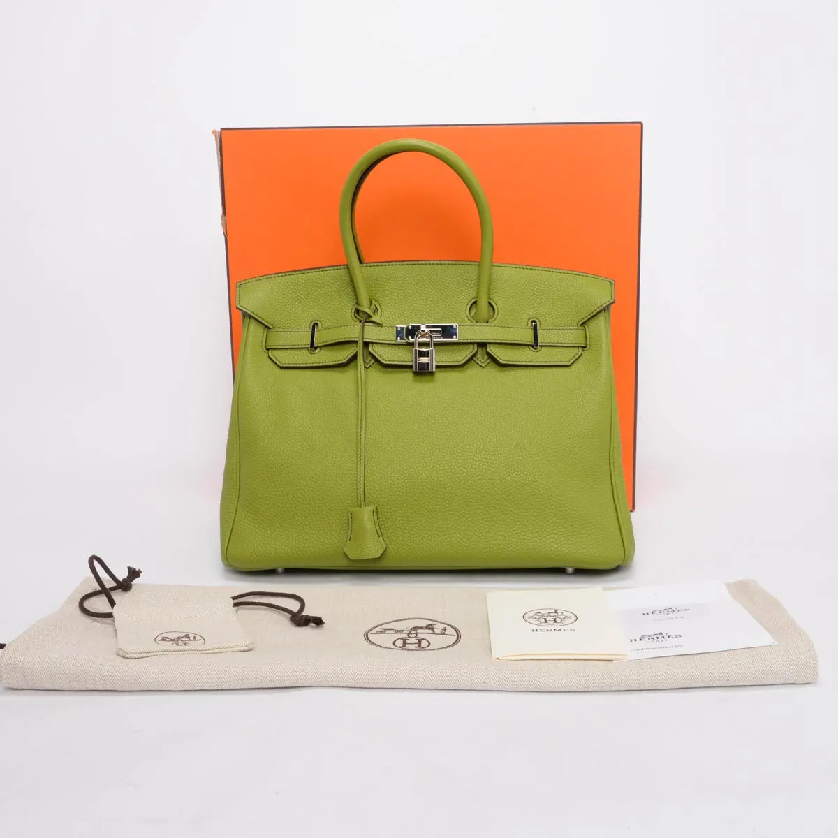 Hermes Vert Anis Togo Birkin 35 PHW