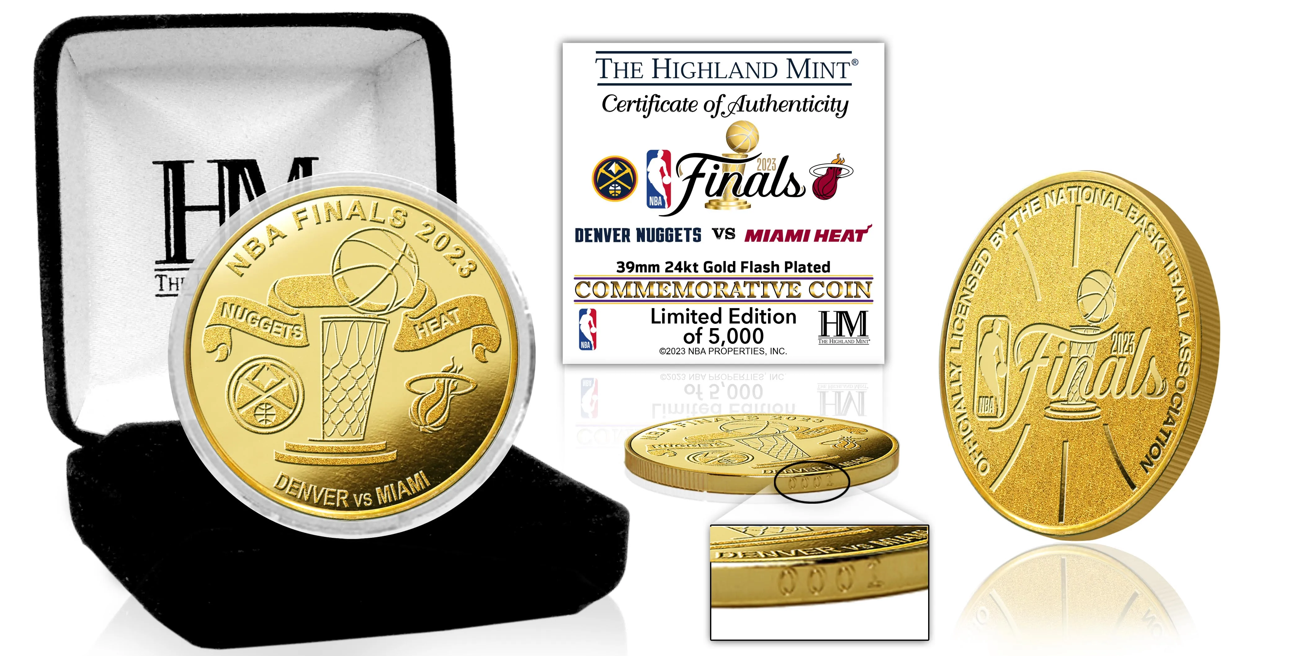 Highland Mint Miami HEAT 2023 NBA Finals Dueling Gold Coin