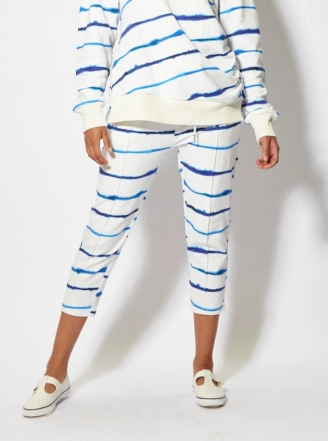 House of Holland Blue Ink Stripe Capri Style Joggers