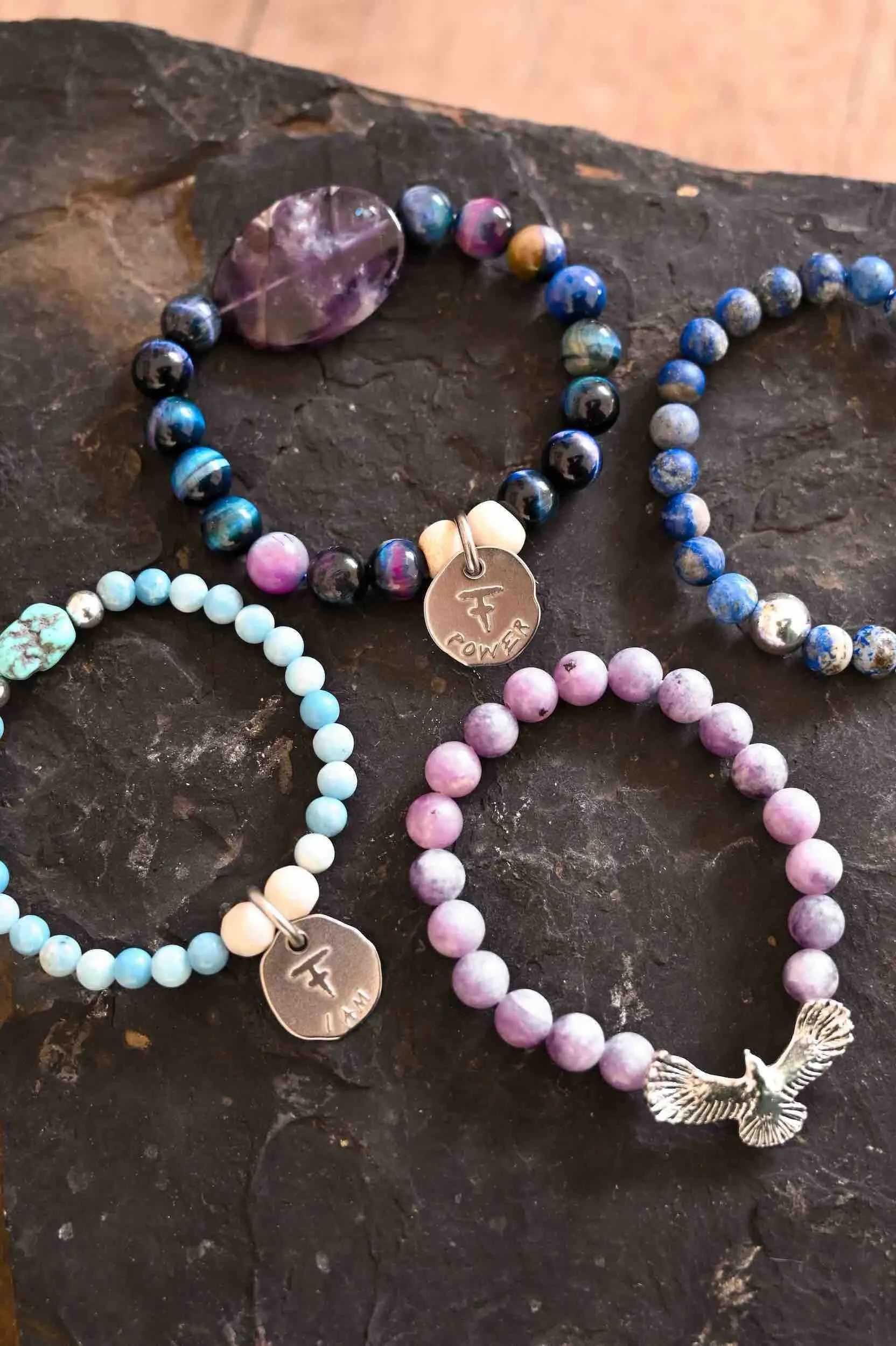 I Am What I Choose To Be Larimar Bracelet