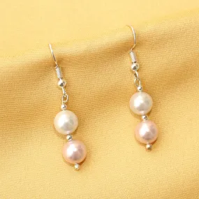 Imeora 8mm Baby Pink And White Shell Pearl Earrings