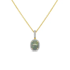 Irisa by Martin Binder Oval Opal & Diamond Halo Necklace