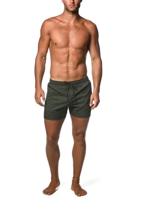 JACQUARD STRETCH SWIM SHORT WITH MESH LINER