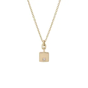 Jennie Kwon :: Square Diamond Mirror 16” Pendant, 14K YG