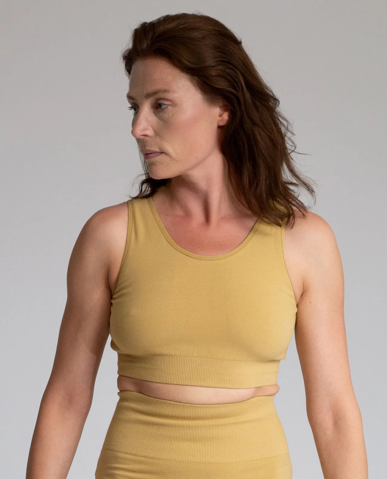 Jo-Jane Organic Cotton Yoga Bra in Curry