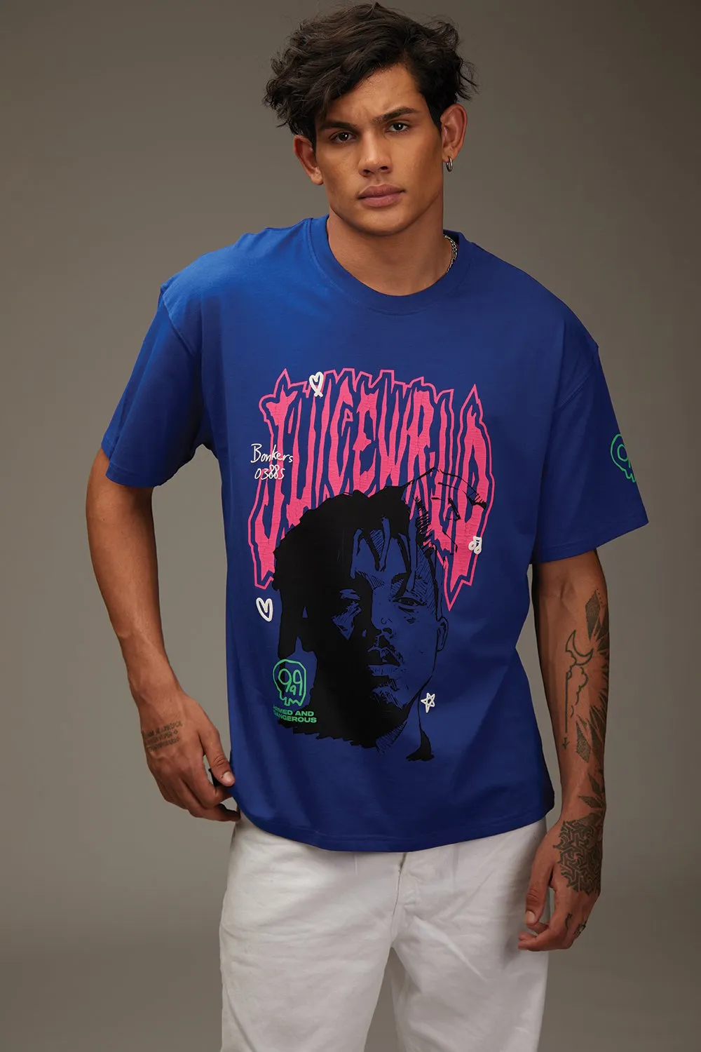 Juice WRLD Crack Print Oversized T-shirt