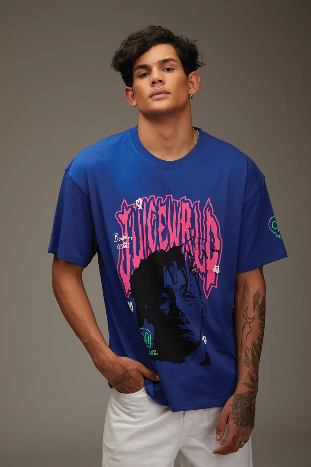 Juice WRLD Crack Print Oversized T-shirt