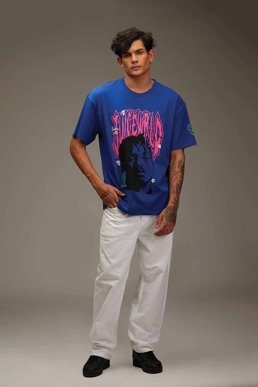 Juice WRLD Crack Print Oversized T-shirt