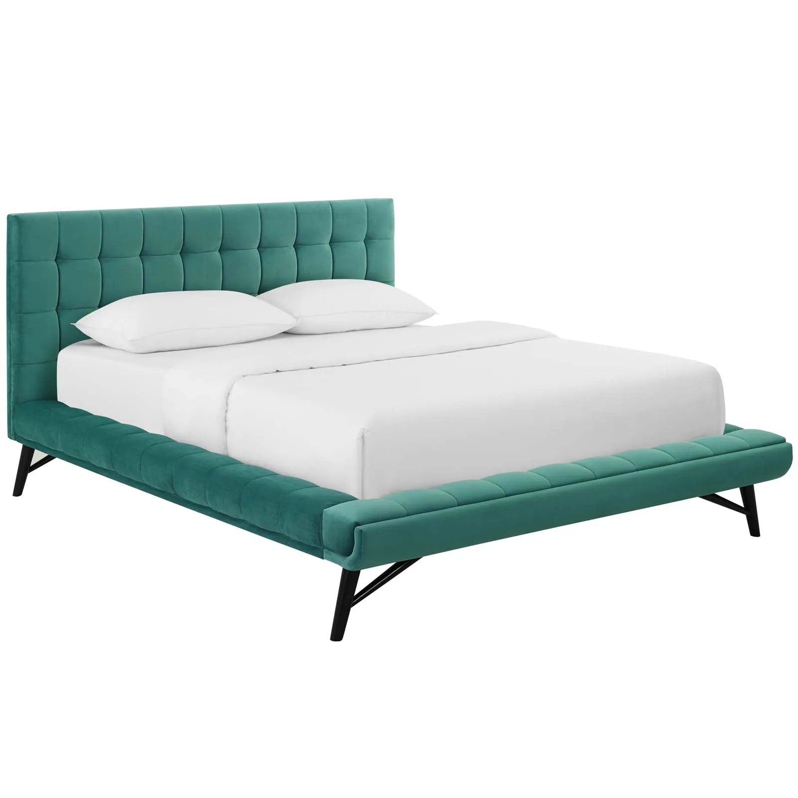 Julia Biscuit Tufted Performance Velvet Platform Bed