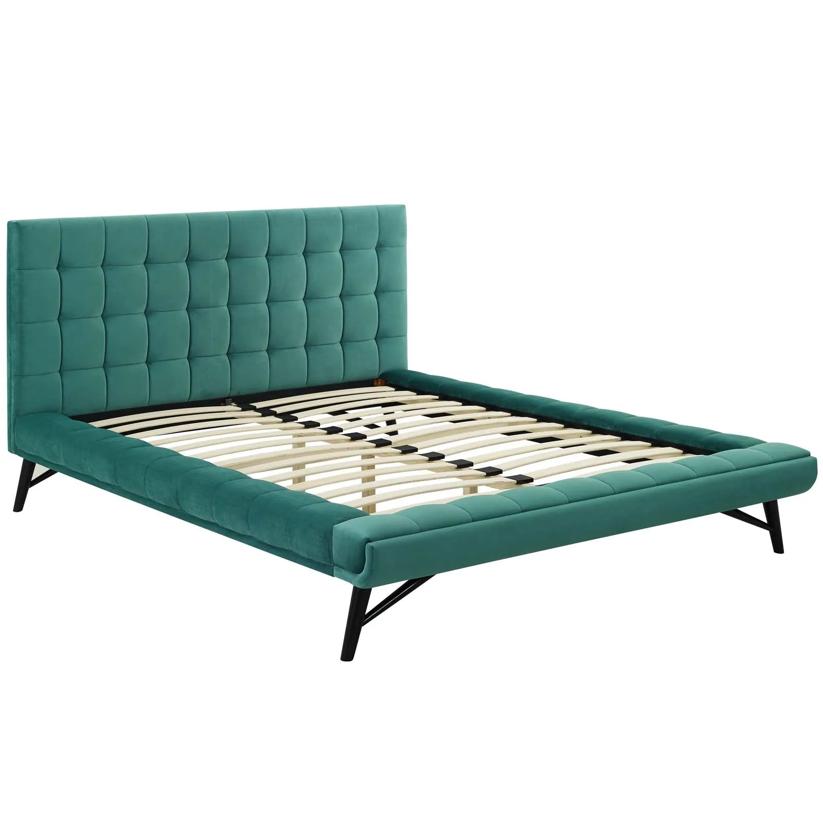 Julia Biscuit Tufted Performance Velvet Platform Bed