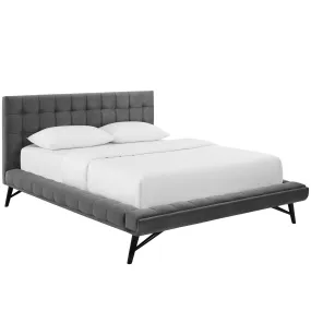 Julia Biscuit Tufted Performance Velvet Platform Bed