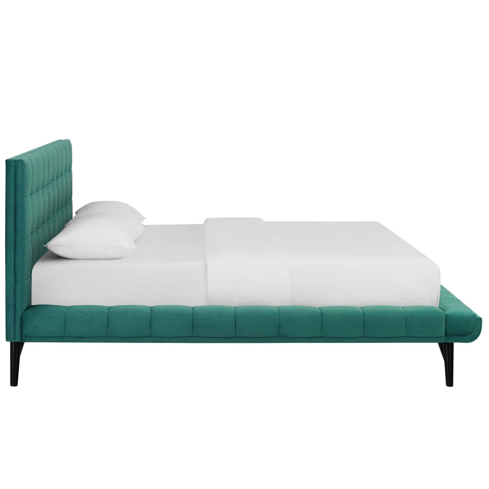 Julia Biscuit Tufted Performance Velvet Platform Bed