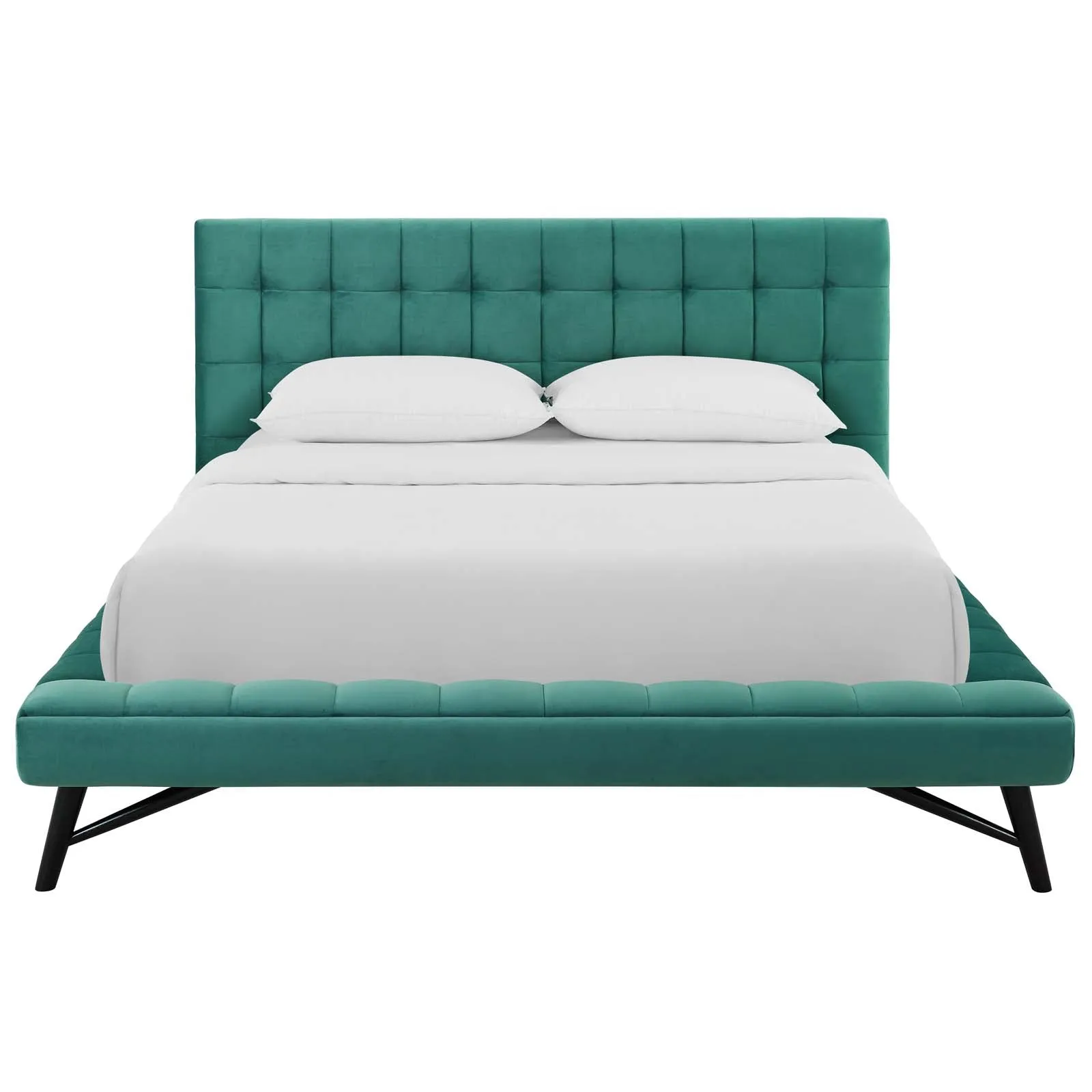 Julia Biscuit Tufted Performance Velvet Platform Bed