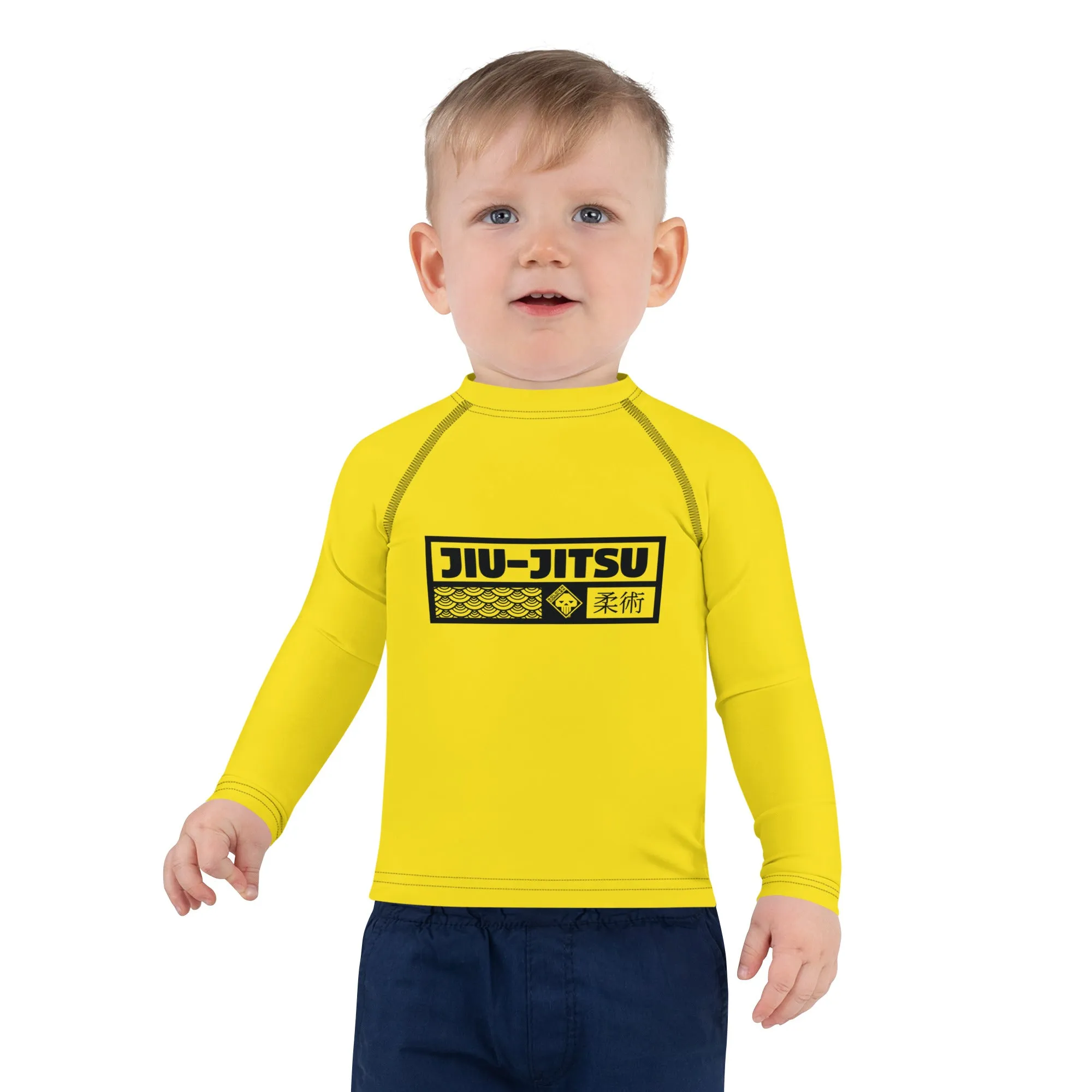 Kid's Boys Long Sleeve BJJ Rash Guard Jiu-Jitsu 017 - Golden Sun