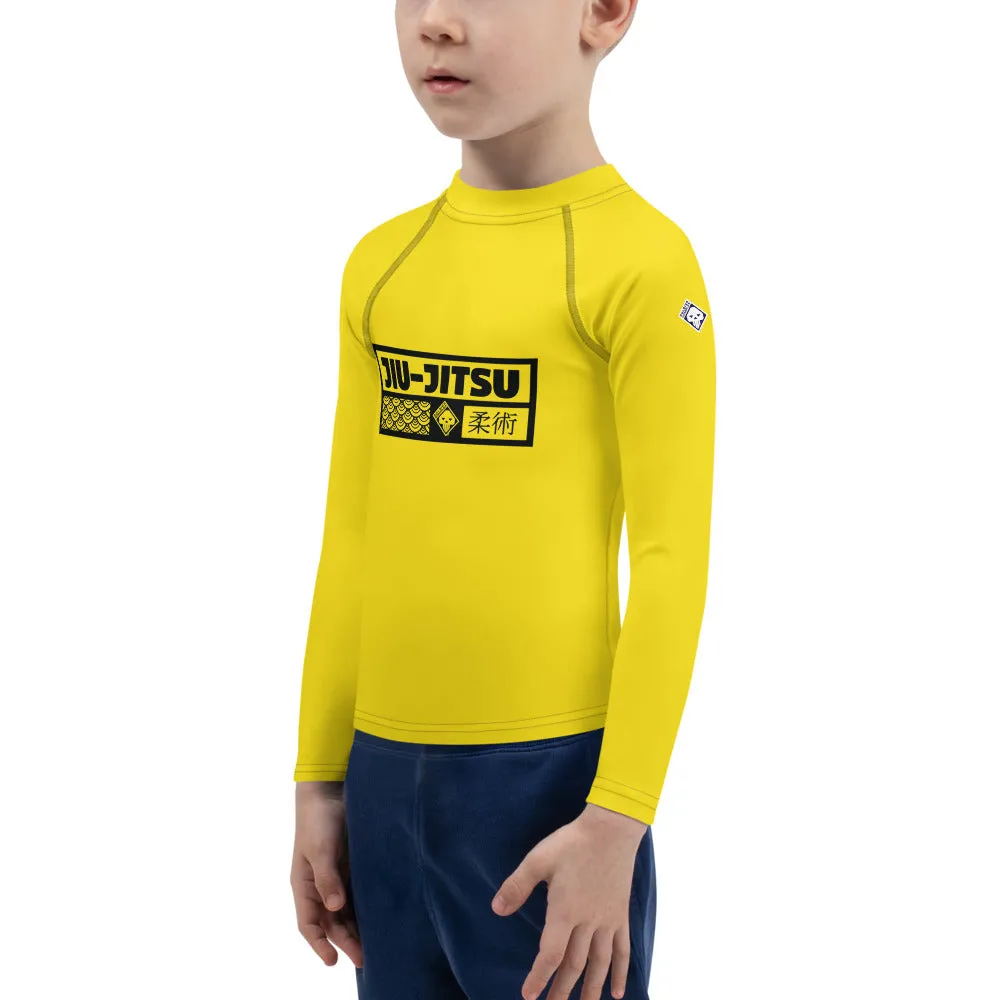 Kid's Boys Long Sleeve BJJ Rash Guard Jiu-Jitsu 017 - Golden Sun