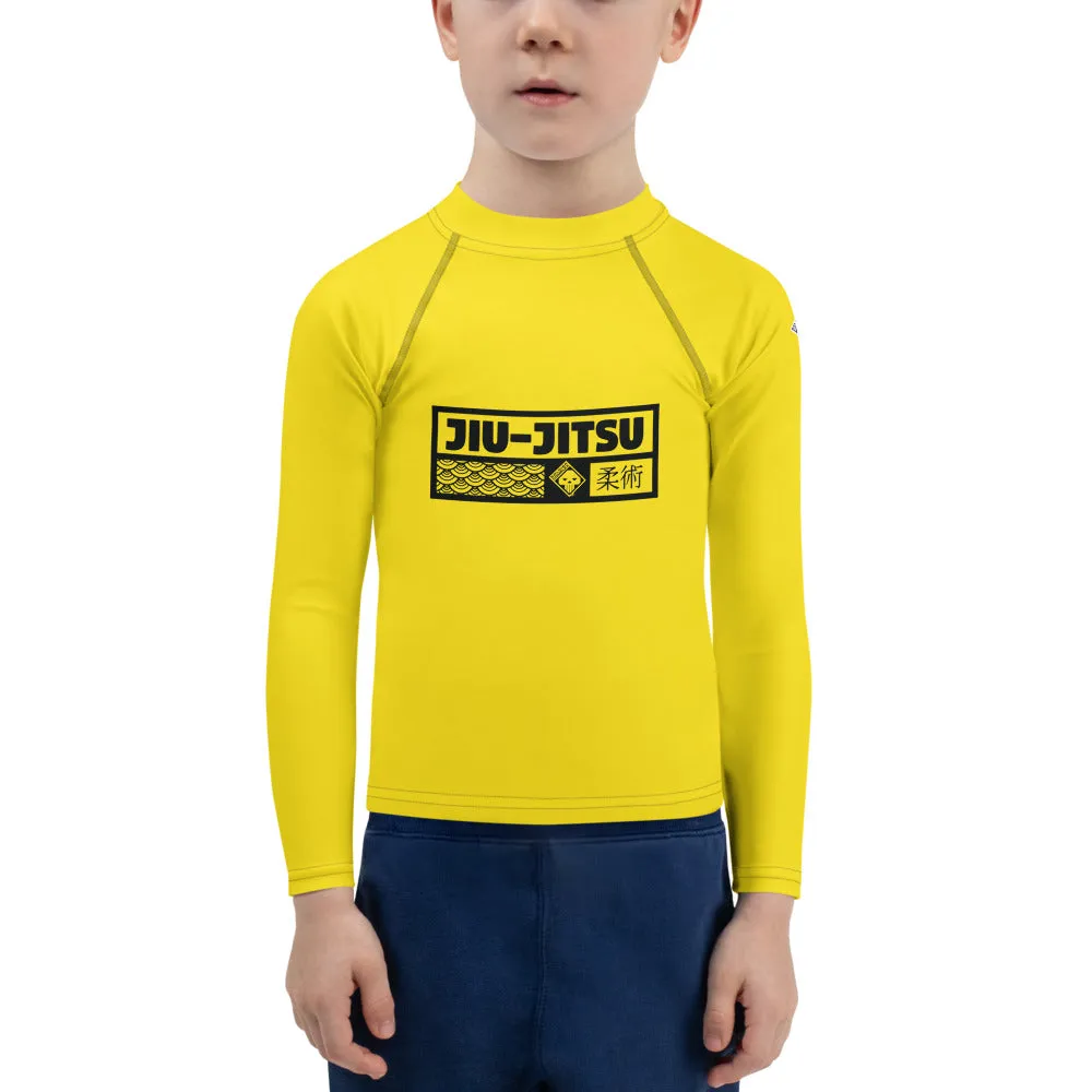 Kid's Boys Long Sleeve BJJ Rash Guard Jiu-Jitsu 017 - Golden Sun