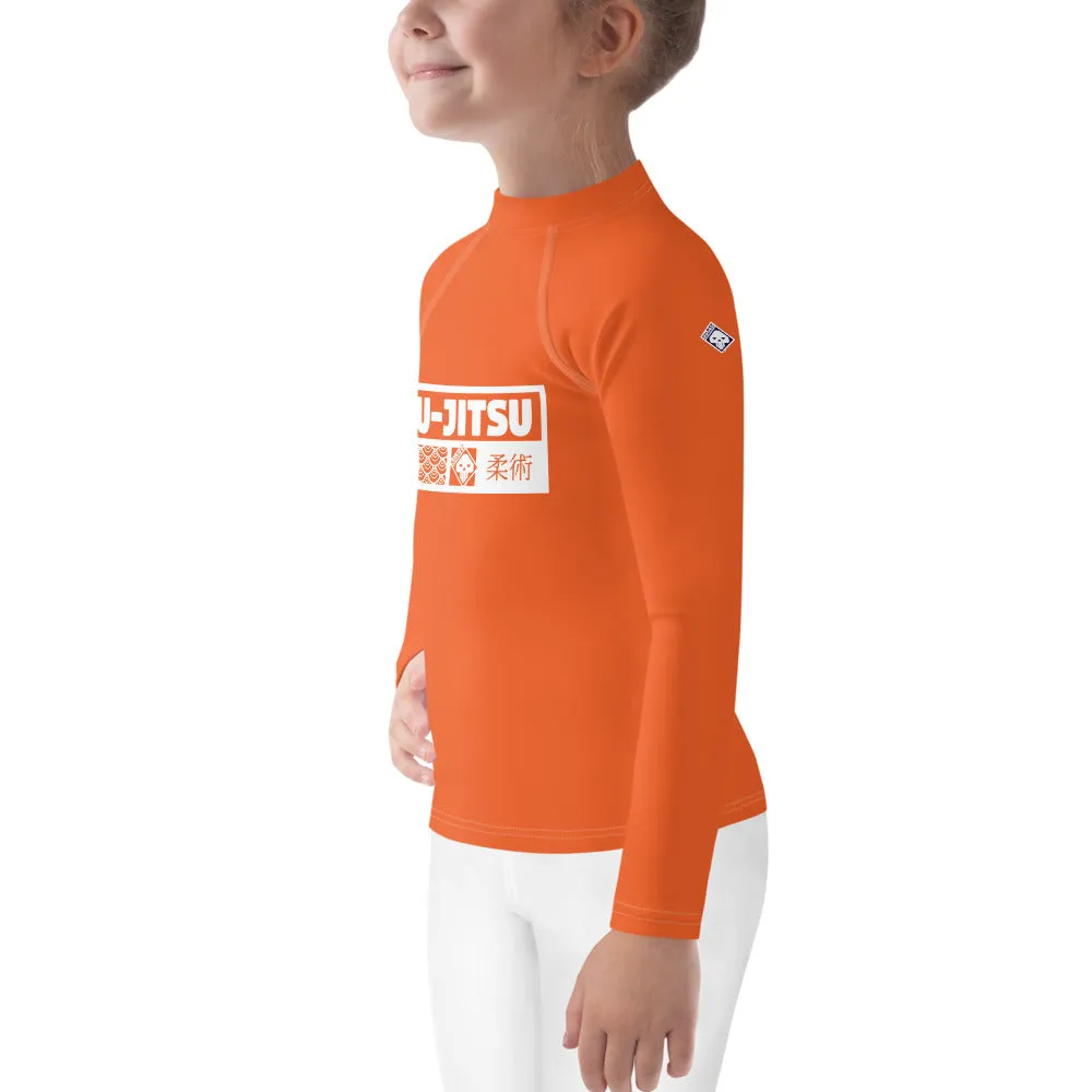 Kid's Girls Long Sleeve BJJ Rash Guard Jiu-Jitsu 012 - Flamingo