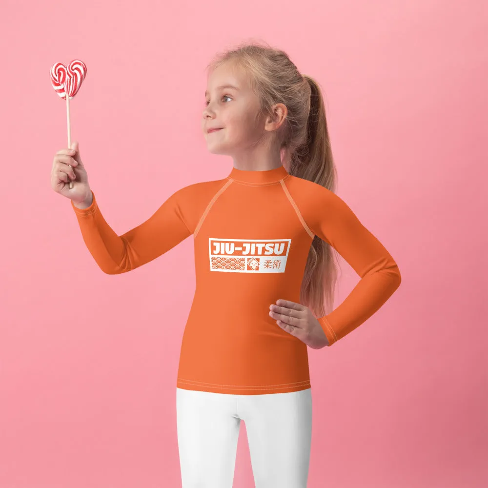 Kid's Girls Long Sleeve BJJ Rash Guard Jiu-Jitsu 012 - Flamingo