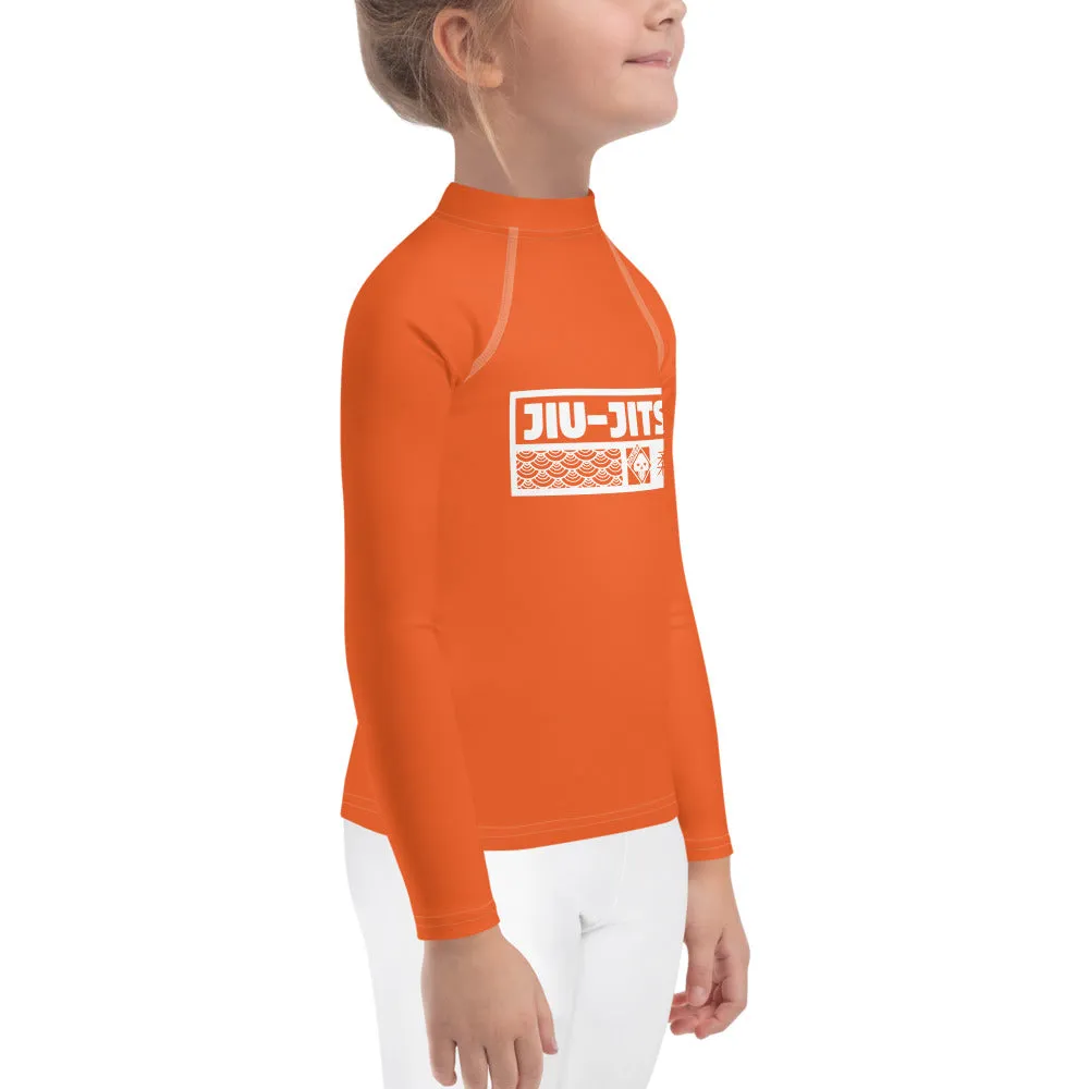 Kid's Girls Long Sleeve BJJ Rash Guard Jiu-Jitsu 012 - Flamingo