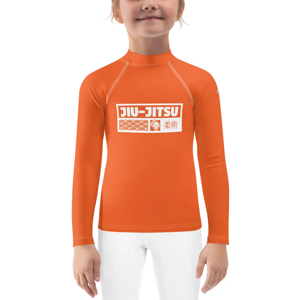 Kid's Girls Long Sleeve BJJ Rash Guard Jiu-Jitsu 012 - Flamingo