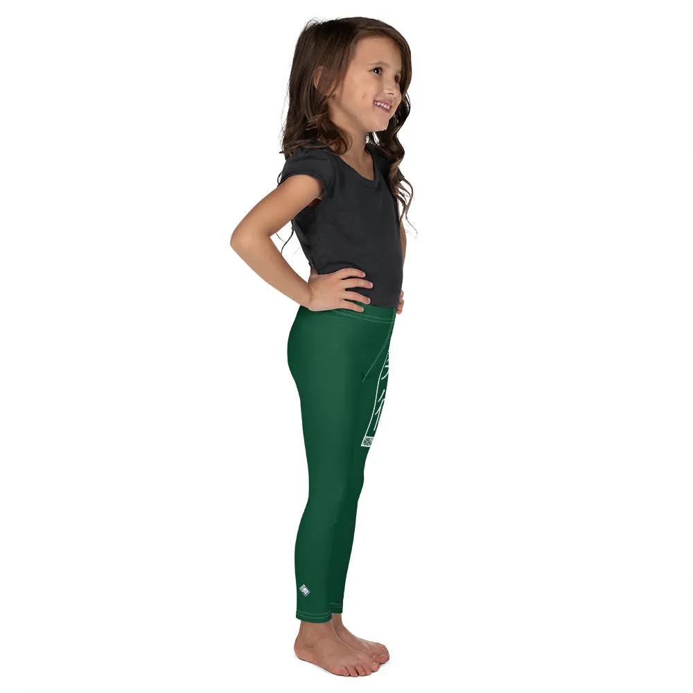 Kids' Girls Yoga Pants Workout Leggings Jiu-Jitsu 008 - Sherwood Forest