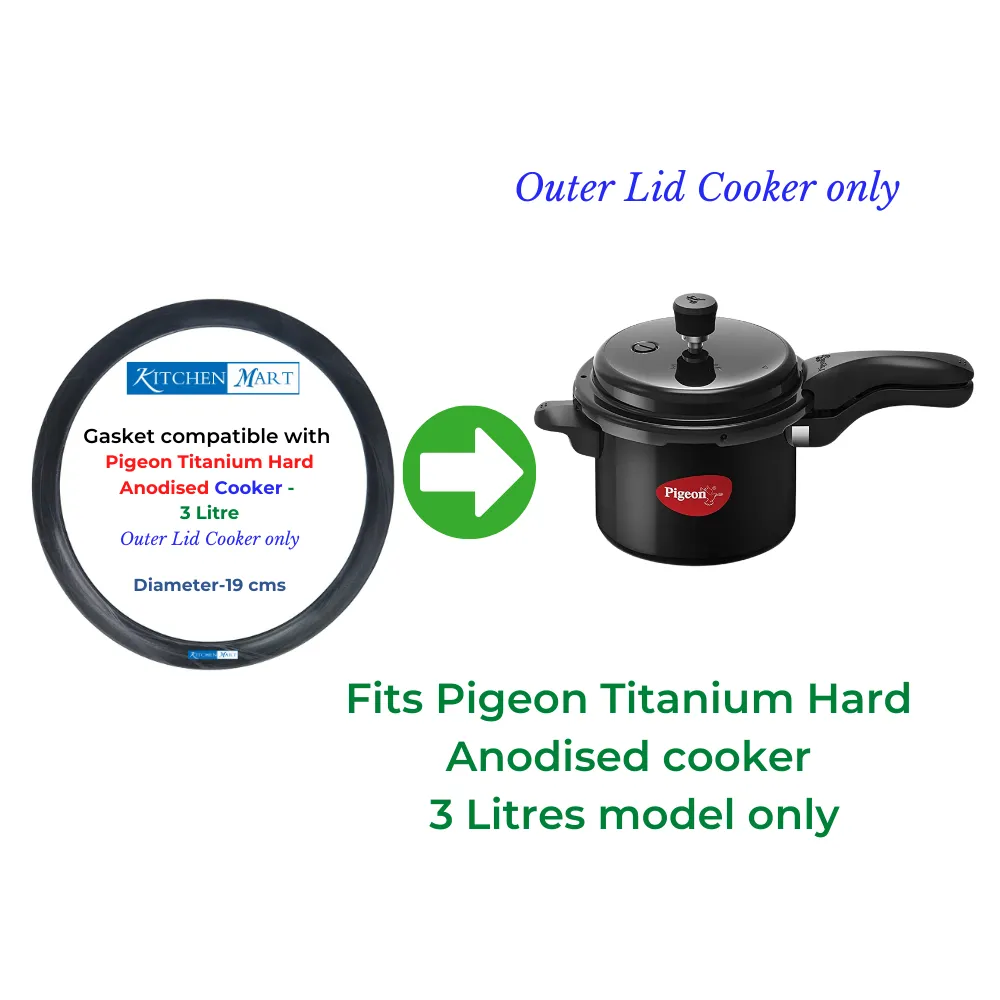 Kitchen Mart Gasket compatible with Pigeon Titanium Hard Anodised Pressure cooker