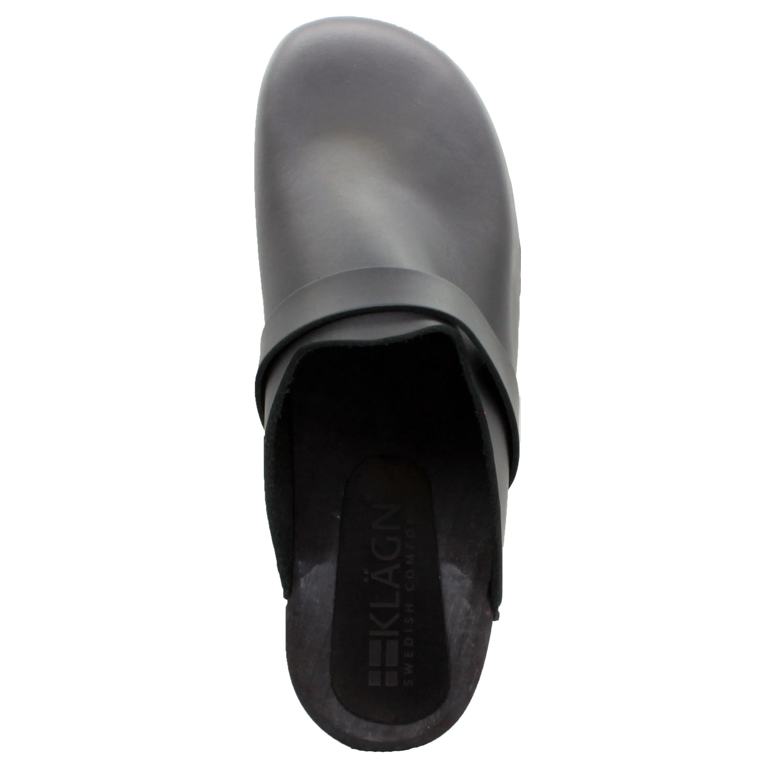 KLÄGN Men's Axel Leather Open Back Wooden Clogs