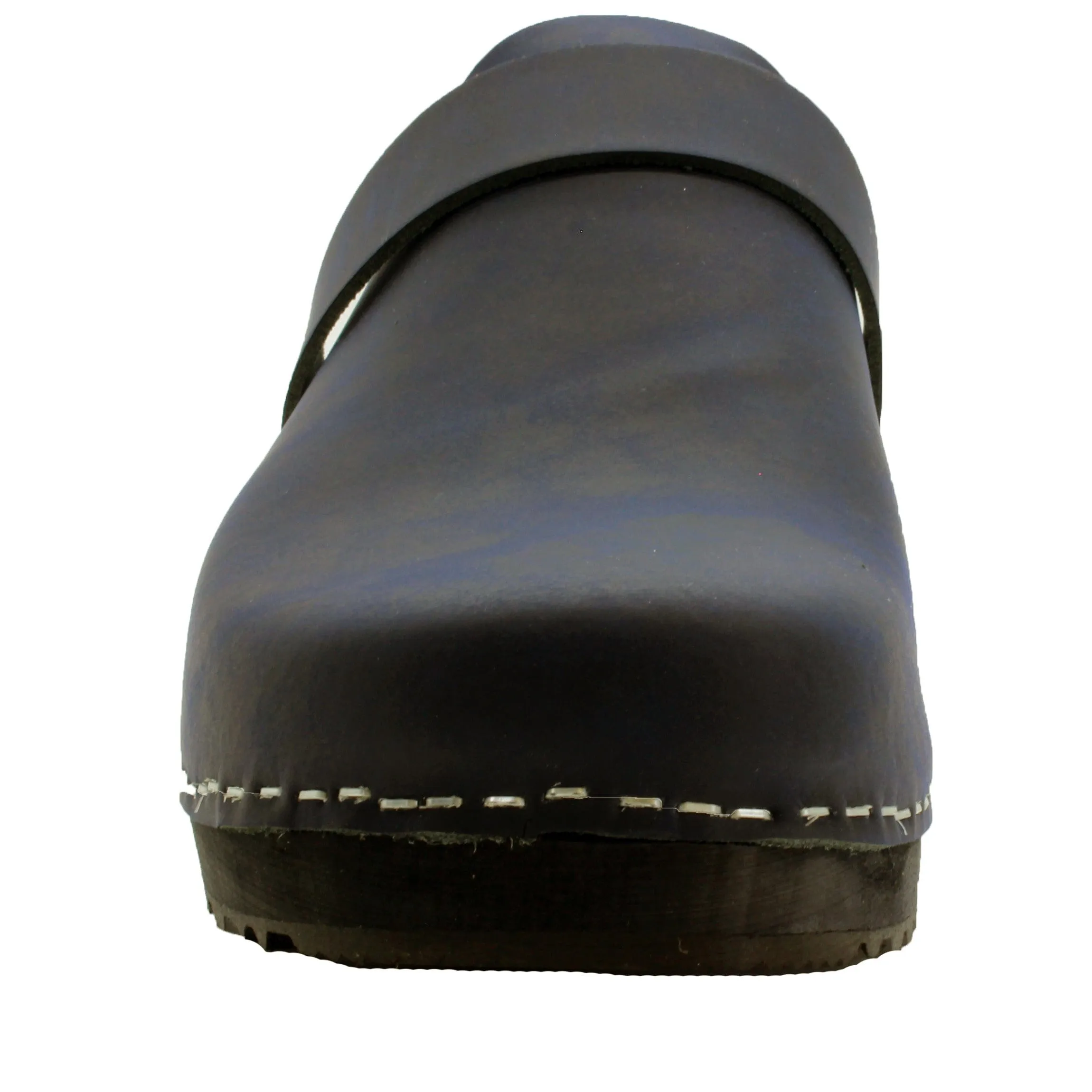 KLÄGN Men's Axel Leather Open Back Wooden Clogs