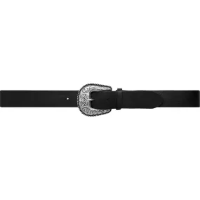 Leather belt with western buckle / 15844 - Black (Nero)