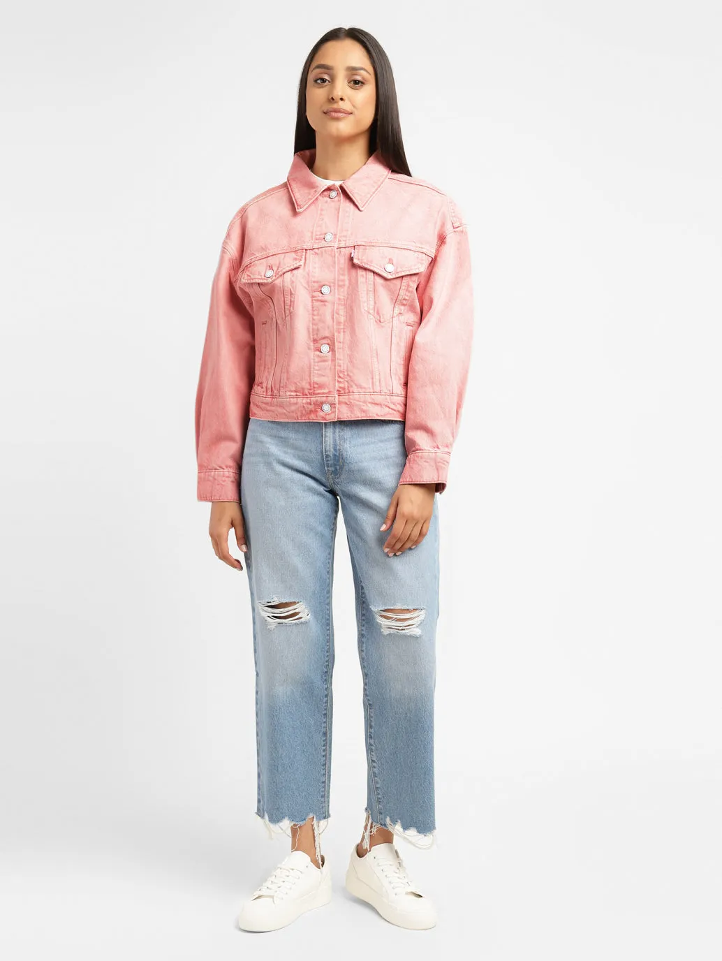 Levi's x Deepika Padukone Solid Peach Spread Collar Jacket