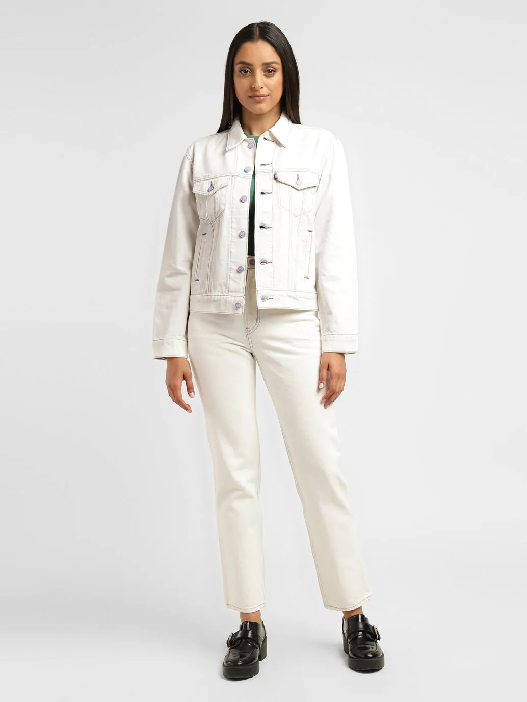 Levi's x Deepika Padukone Solid White Shirt Collar Jacket