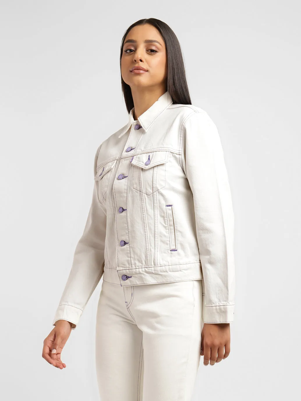 Levi's x Deepika Padukone Solid White Shirt Collar Jacket