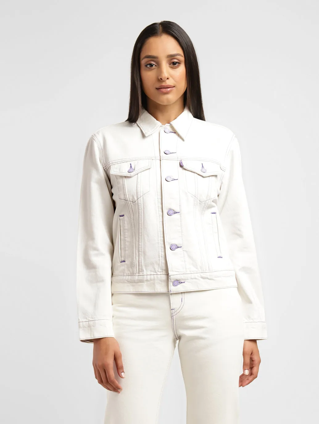 Levi's x Deepika Padukone Solid White Shirt Collar Jacket