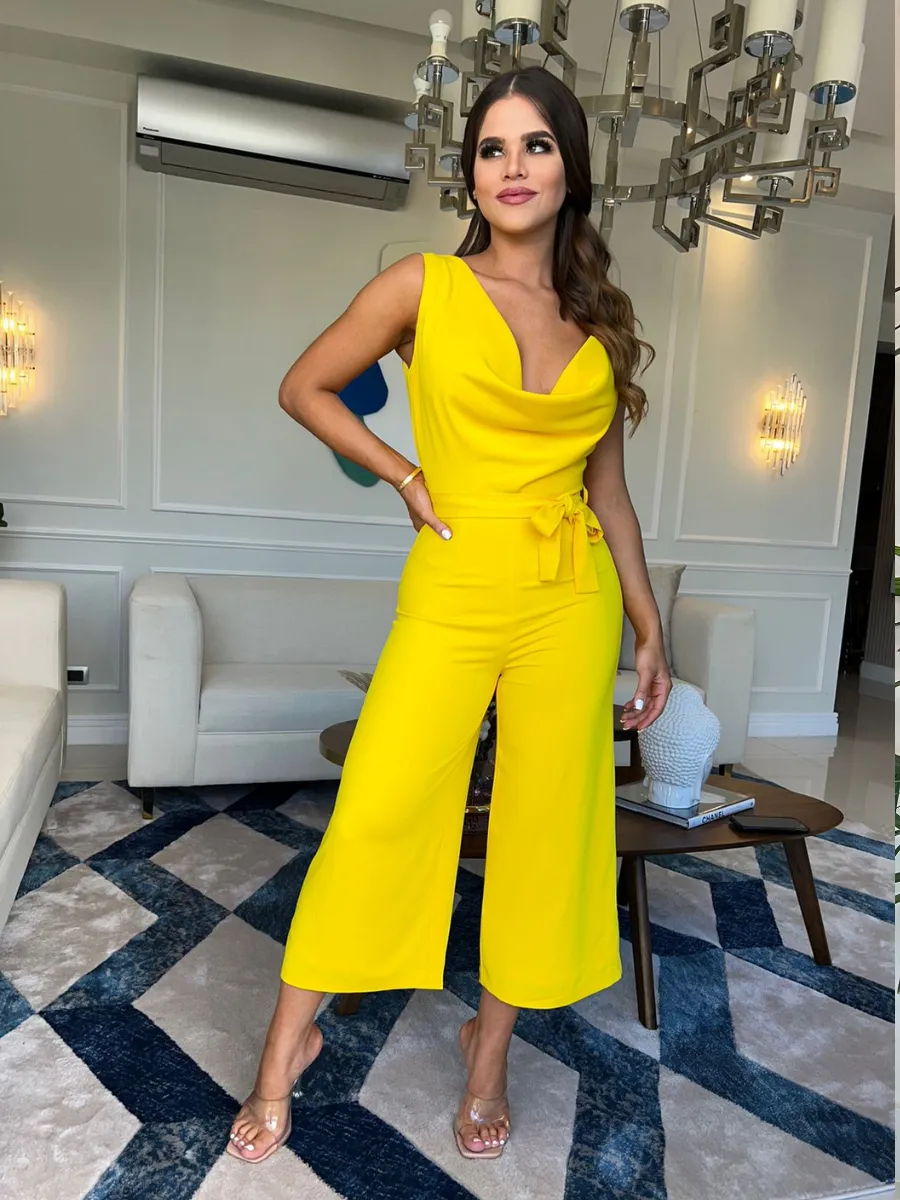 Like Me Yellow Culotte Jumpsuit