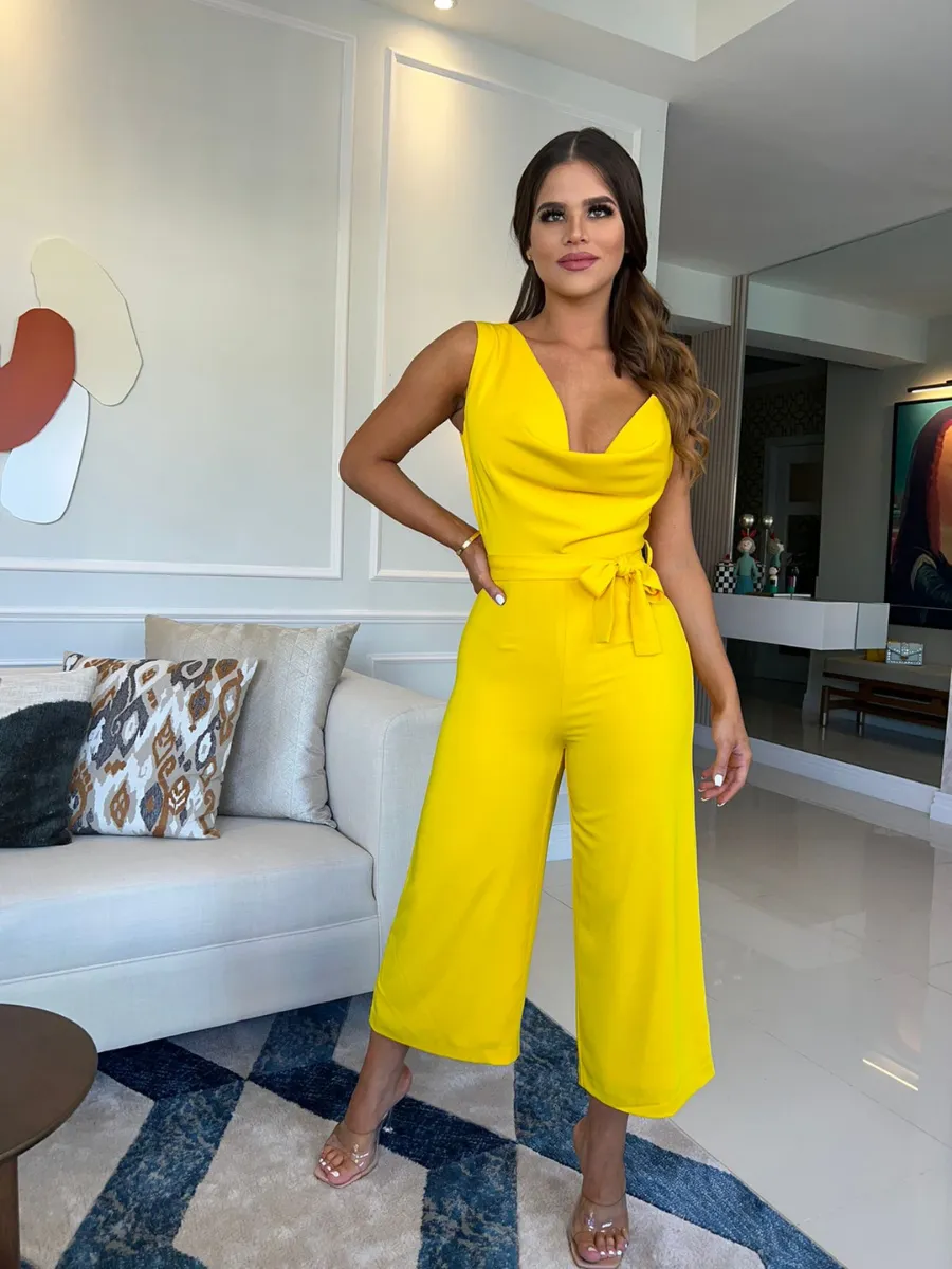 Like Me Yellow Culotte Jumpsuit