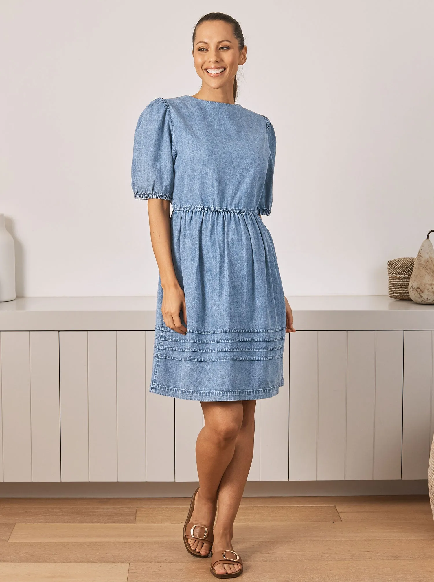 Livie Reversible Maternity Denim Dress