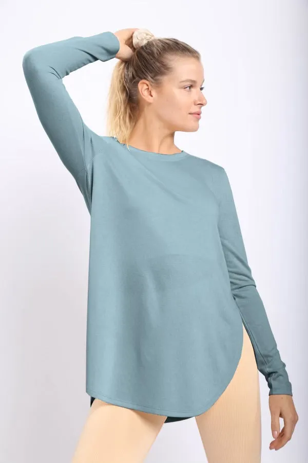 Long Sleeve Flow Top with Side Slits