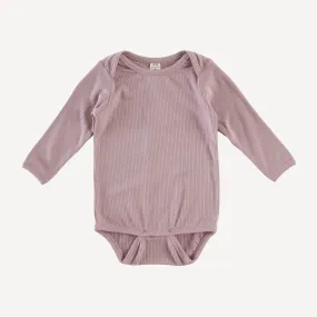 long sleeve lap neck bodysuit | mauve taupe | modal skinny rib